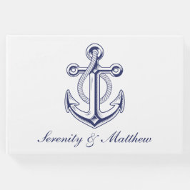 Elegant Nautical Wedding Navy Blue Anchor Segler Gästebuch