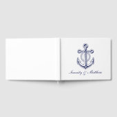 Elegant Nautical Wedding Navy Blue Anchor Segler Gästebuch (Voll)