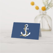 Elegant Nautical Wedding Navy Platzkarte (Rückseite)