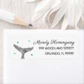 Elegant Nautical Whale Fluke Illustration Address (Insitu)