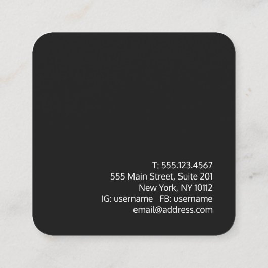 Elegant Nautilus Muschel Tropical Quadratische Visitenkarte (Rückseite)