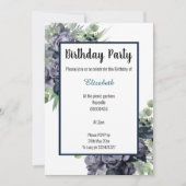 ELEGANT NAVANT BLUE BOTANICAL FLORAL EUCALYPTUS EINLADUNG (Vorderseite)