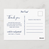 Elegant Navy 2 Foto Collage | Danke Postkarte (Rückseite)