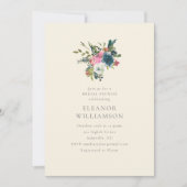 Elegant Navy and Blush Floral Bridal Brunch Einladung (Vorderseite)