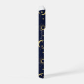 Elegant Navy and Gold Celestial Moon & Sun Pattern iPhone Hülle (Rechte Seite)