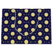 Elegant Navy and Gold Geometric Tile Pattern Große Geschenktüte (Vorderseite)