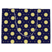 Elegant Navy and Gold Geometric Tile Pattern Große Geschenktüte (Rückseite)