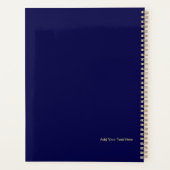 Elegant Navy and Gold Geometric Tile Pattern Planer (Rückseite)