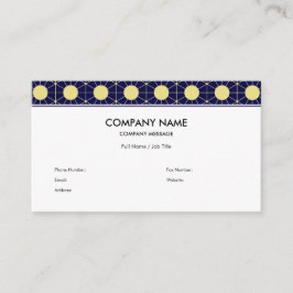 Elegant Navy and Gold Geometric Tile Pattern Visitenkarte
