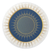 Elegant Navy and Gold Sunburst Keramikknauf (Vorderseite)