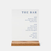 Elegant Navy Beverage Guide Acrylschild (Vorderseite)