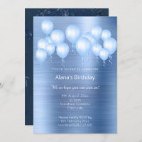 ELEGANT NAVY BLAUE BRUSHED METAL PATTERN GEBURTSTA