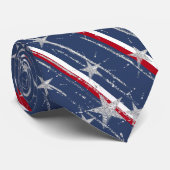 Elegant Navy Blue 4. Juli Star Spangled Krawatte (Gerollt)