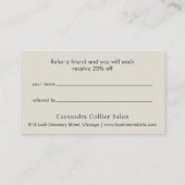 Elegant Navy Blue Abstrakt Modern Empfehlungskarte (Rückseite)