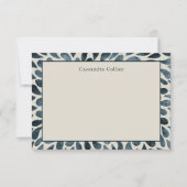 Elegant Navy Blue Abstrakt Modern Mitteilungskarte (Vorderseite)