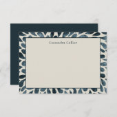 Elegant Navy Blue Abstrakt Modern Mitteilungskarte (Vorne/Hinten)