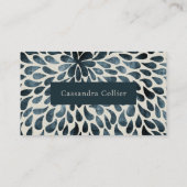 Elegant Navy Blue Abstrakt Modern Terminkarte (Rückseite)