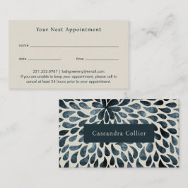 Elegant Navy Blue Abstrakt Modern Terminkarte