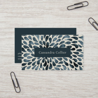Elegant Navy Blue Abstrakt Modern Visitenkarte