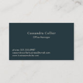 Elegant Navy Blue Abstrakt Modern Visitenkarte (Rückseite)