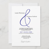Elegant Navy Blue Ampersand Einladung zur Hochzeit (Vorderseite)