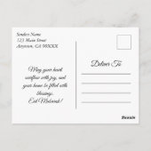 Elegant Navy Blue and Gold Eid Mubarak Postkarte (Rückseite)