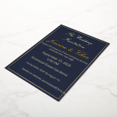 Elegant Navy Blue and Gold Foil Wedding Invitation Folieneinladung (Gedreht)