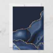 Elegant Navy Blue and Gold Glitzer Agate Sweet 16 Einladung (Rückseite)