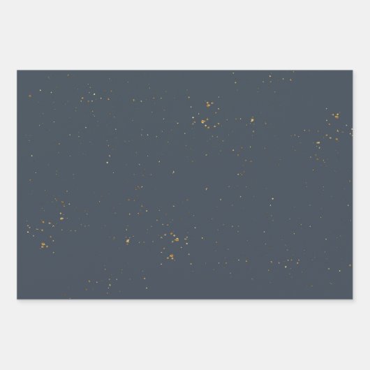 Elegant Navy Blue and Gold Pattern Geschenkpapier Set (Vorderseite 3)