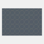 Elegant Navy Blue and Gold Pattern Geschenkpapier Set (Vorderseite 2)