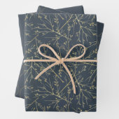 Elegant Navy Blue and Gold Pattern Geschenkpapier Set (Beispiel)