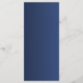 Elegant Navy Blue and Gold Wedding Menu Card Menükarte (Rückseite)