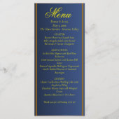 Elegant Navy Blue and Gold Wedding Menu Card Menükarte (Vorderseite)