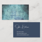 Elegant Navy Blue Aquamarin Galaxy Autor Writer Visitenkarte (Vorne/Hinten)