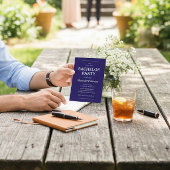 Elegant Navy Blue Bachelor Party  QR Code Einladung