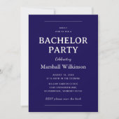 Elegant Navy Blue Bachelor Party  QR Code Einladung (Vorderseite)