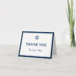 Elegant Navy Blue Bar Mitzvah Vielen Dank Dankeskarte<br><div class="desc">Elegant Navy Blue Bar Mitzvah Dankeschön Note Card</div>