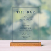 ** Elegant Navy Blue Beverage Guide Acrylschild (Neutral)