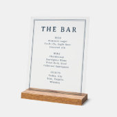 ** Elegant Navy Blue Beverage Guide Acrylschild (Winkel)