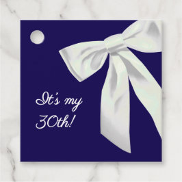 Elegant Navy Blue Birthday Gefälligkeitstriche mit Geschenkanhänger