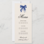 Elegant Navy Blue Bow 16th Birthday Program Menu Einladung (Rückseite)