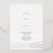 Elegant Navy Blue Boy Taufe Silver Folieneinladung (Vorderseite)