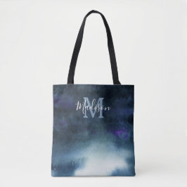 Elegant Navy Blue Brautparty Monogram Tasche
