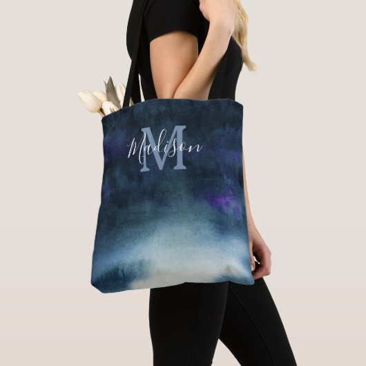 Elegant Navy Blue Brautparty Monogram Tasche (Von Nahem)