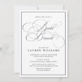 Elegant Navy Blue Calligraphy Formal Bridal Brunch Einladung (Vorderseite)