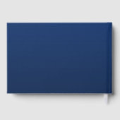 Elegant Navy Blue Calligraphy Gästebuch (Rückseite)