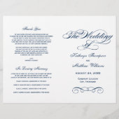 Elegant Navy Blue Calligraphy Wedding Programs (Vorderseite)