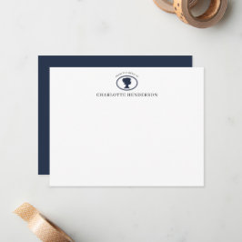 Elegant Navy Blue Cameo From The Desk Of Custom Mitteilungskarte
