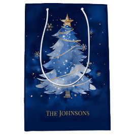 Elegant Navy Blue Christmas Tree Custom Business H Mittlere Geschenktüte