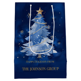 Elegant Navy Blue Christmas Tree Custom Business H Mittlere Geschenktüte
